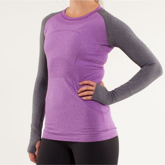 Lululemon Run Tender Voilet Grey Swiftly Tech Long Sleeve Top 8 - Picture 1 of 9